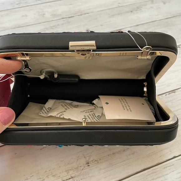 Kate Spade Tonight Sequins Embellished Leather Crossbody Clutch NWT $228 - Picture 10 of 11